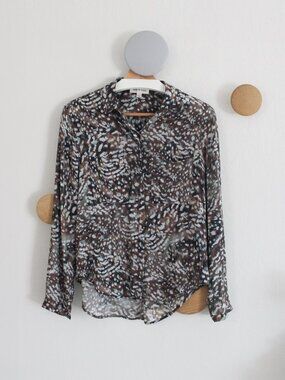Anthropologie x Cloth & Stone Lightweight Animal Print Long Sleeve Button Down